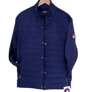 Canada Weather Gear Men Quilted Snap Button Lightweight Winter Jacket Navy Sz M